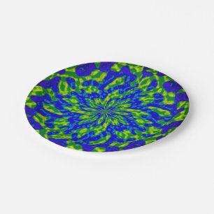 花と渦巻きマンダラ紙プレート ペーパープレート