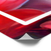 花と湖のピンクのフラミンゴ–20231 ポスター (角)