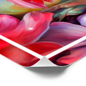 花と湖のピンクのフラミンゴ–20231 ポスター (コーナー)