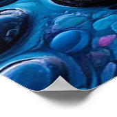 花と滑ら鮮やかかな石で夕日 ポスター (角)