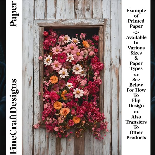 花と熟成された木窓CL5スクラップブック紙