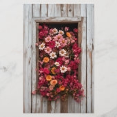 花と熟成された木窓CL5スクラップブック紙 (正面)