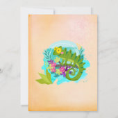 花と熱帯トカゲルアウ(ハワイ式宴会)誕生日招待状 招待状 (裏面)