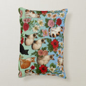 花と猫のコンパニオン - 開花する猫たち アクセントクッション (裏面(縦))