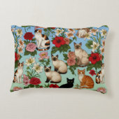 花と猫のコンパニオン - 開花する猫たち アクセントクッション (裏面)