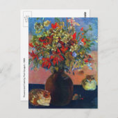 『花と猫』ポール・ゴーギン、ヴィンテージファインアート ポストカード (正面/裏面)