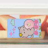 花と猫 ラベル (貼付)
