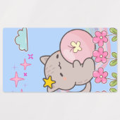 花と猫 ラベル (デザイン1)
