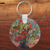 花と猫by Paul Gauguinヴィンテージファインアート キーホルダー (正面)