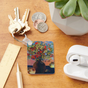 花と猫by Paul Gauguinヴィンテージファインアート キーホルダー