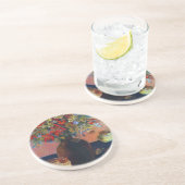 花と猫by Paul Gauguinヴィンテージファインアート コースター (側面)