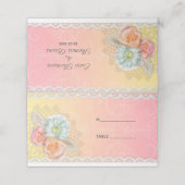 花と白いレース プレイスカード (外部開封)