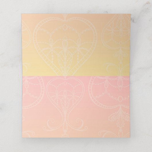 花と白いレース プレイスカード (内部開封)