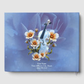 花と白いヴァイオリンエレガント – 音楽と自然 ゲストブック (裏面)