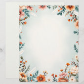 花と白い羽 レターヘッド (正面/裏面)