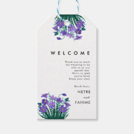 花と白の葉の結婚ウェルカムギフトラベル ギフトタグ
