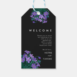 花と白の葉の結婚ウェルカムギフトラベル ギフトタグ