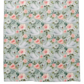 花と白鳥 シャワーカーテン (正面)