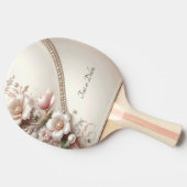花と真珠の装飾卓球ラケット 卓球ラケット (横)