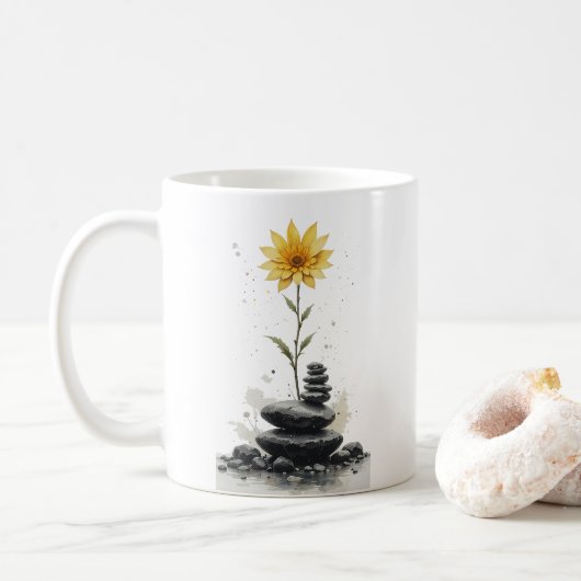 花と石のシンフォニー コーヒーマグカップ (ドーナツ)