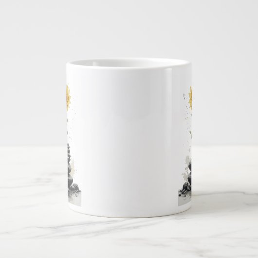 花と石のシンフォニー ジャンボコーヒーマグカップ (正面)