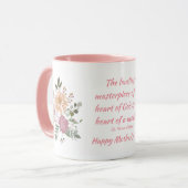 花と素敵な引用文ハッピーマザーズデイ マグカップ (正面左)