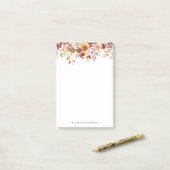 花と素朴かぼちゃの秋ノート ポストイット (デスク上)