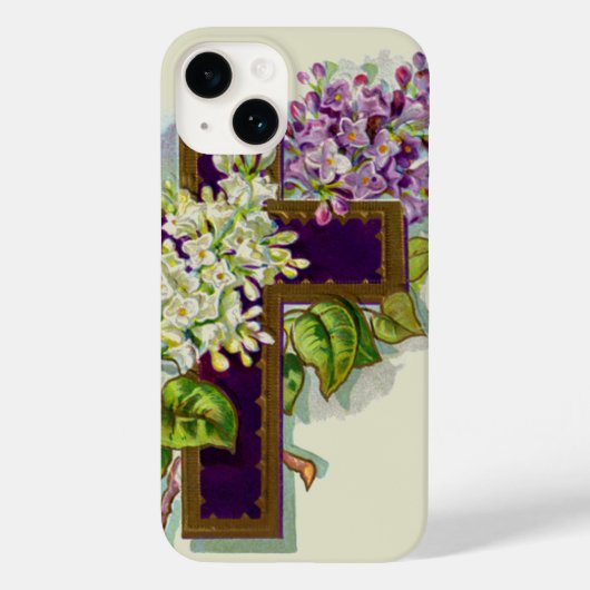 花と紫の十字架 Case-Mate iPhoneケース (裏面)