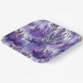 花と紫の水彩画 ペーパープレート (傾斜あり)