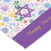 花と紫色の星の幸せなパスソーバーのフィールド ショートテーブルランナー (コーナー)