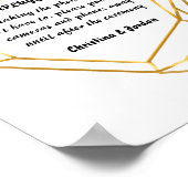 花と結婚パーティー用の幾何学的ハート ポスター (角)