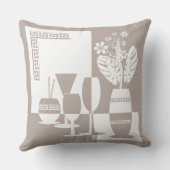 花と絵画ワイングラスの光を持つ花瓶 クッション (裏面)