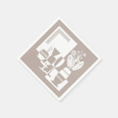 花と絵画ワイングラスの光を持つ花瓶 スタンダードカクテルナプキン (角)