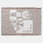 花と絵画ワイングラスの光を持つ花瓶 スローブランケット (正面)