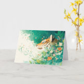 花と緑の中の虎 カード (黄色い花)