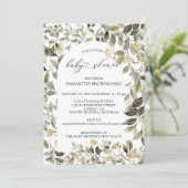 花と緑の予算ベビーシャワー 招待状 (スタンド正面)