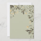 花と緑の予算ベビーシャワー 招待状 (裏面)