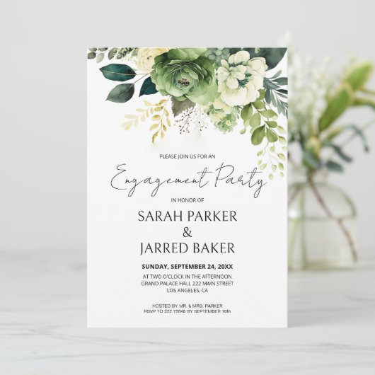 花と緑の婚約 招待状 (スタンド正面)