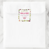 花と緑の製品ラベル スクエアシール (バッグ)