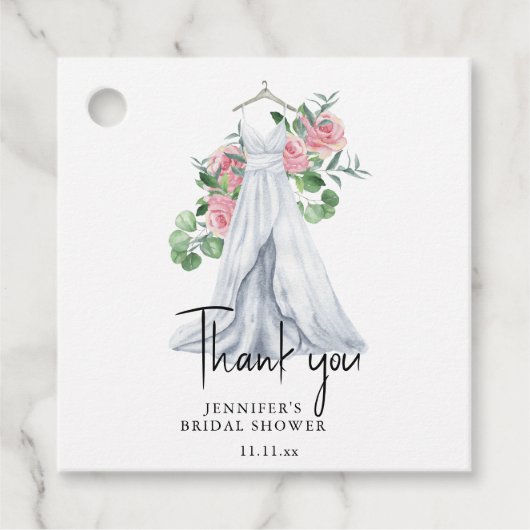 花と緑の贈り物 - ウェディングシャワーのお礼 フェイバータグ (正面)