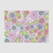 花と緑の離れ赤面ピンク 薄葉紙 (正面)