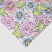 花と緑の離れ赤面ピンク 薄葉紙 (詳細)