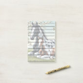 花と緑の鮮やか間で休む馬 ポストイット (デスク上)