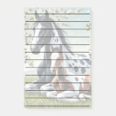 花と緑の鮮やか間で休む馬 ポストイット (正面)