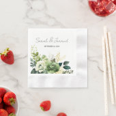 花と緑結婚の 縁ありカクテルナプキン (インサイチュ)
