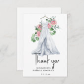 花と緑 – あなた感謝していのブライダルシャワー サンキューカード (正面/裏面)