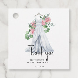 花と緑 - 結婚前のお礼シャワー フェイバータグ