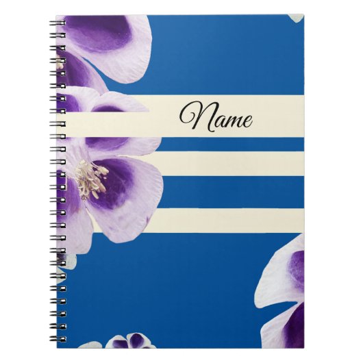 花と線スパイラルノートブック ノートブック (正面)