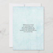 花と羽の付いたブルードリームキャッチャー サンキューカード (裏面)