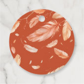 花と羽の付いたBohoテン結婚ツ フェイバータグ (裏面)